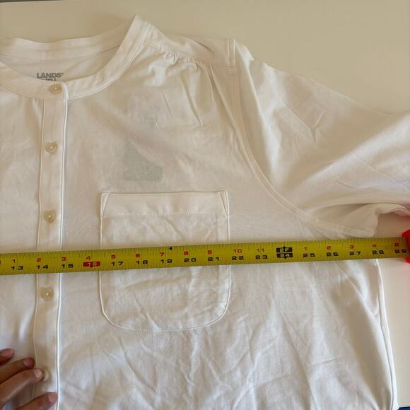 Lands End Womens Long Sleeve Jersey A Line Tunic Size 2X Pocket button Front - Picture 10 of 11
